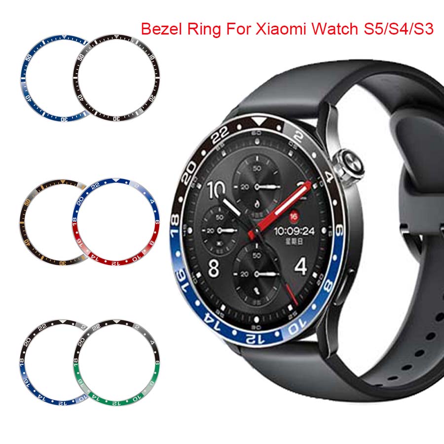 Xiaomi Smartwatch S3 Accessories - XiaomiスマートウォッチS5 S4 S3用メタルベゼルリング、Mi Watch S5用保護シェルカバー、プロテクターケースフレームアクセサリー