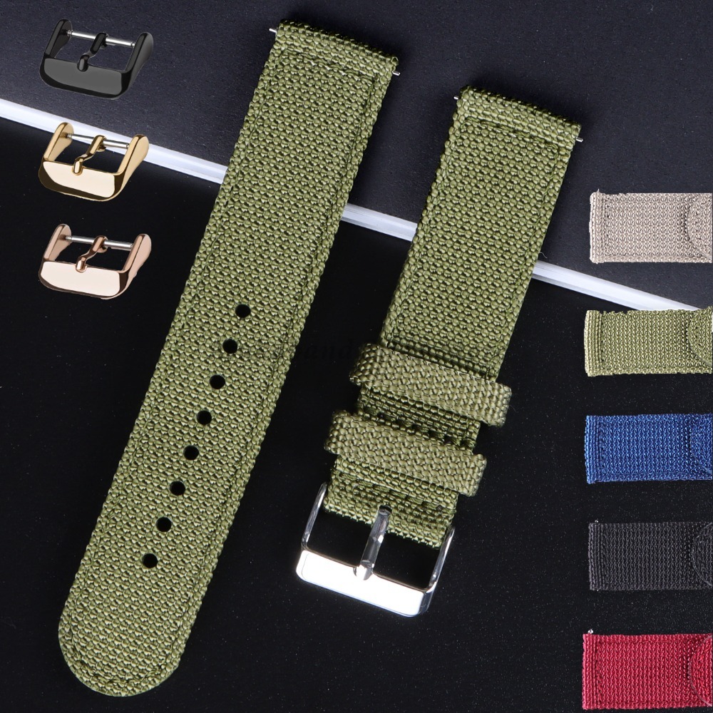 Nylon Nato Strap - 男性と女性のためのナイロンストラップ,キャンバス,ユニバーサルスポーツブレスレット,クイックリリースバンド,samsung and seiko,18mm, 20mm, 22mm, 24mm