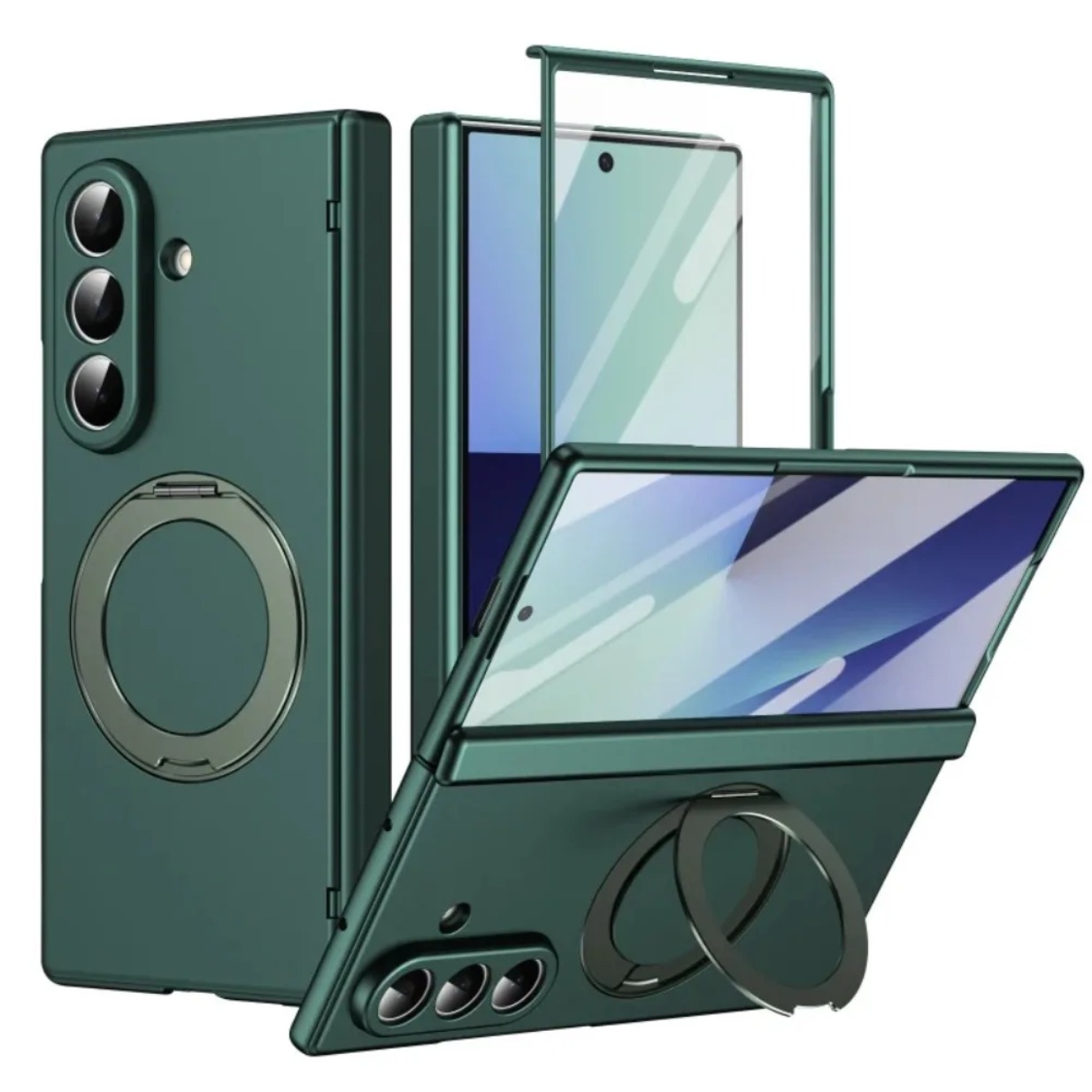 Magnetic Charging Stand - 360 ° Magsafe対応 磁気ワイヤレス充電スタンド ヒンジ保護フィルム付きスマホケース Samsung