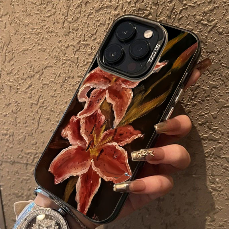 Xiaomi Poco X6 - 油絵ユリの花レトロ柄 Xiaomi Poco X7 X6 X5