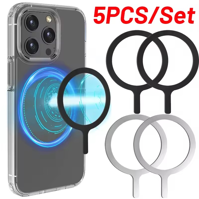 Magnetic Charging Stand - 5-1個入りステッカーリング Magsafeワイヤレス充電用 iPhone 15 16 17