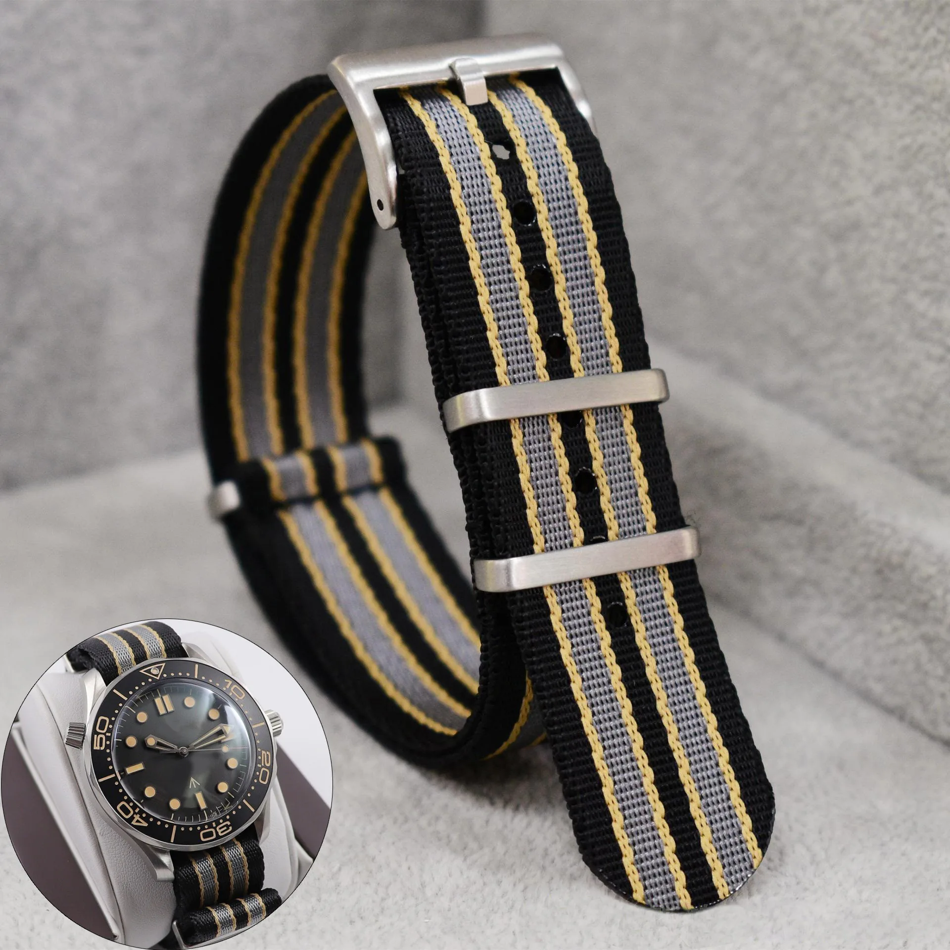 Nylon Nato Strap - 20mm ナイロン時計ストラップ オメガ 007 交換用高密度ナイロンバンド ロレックス用