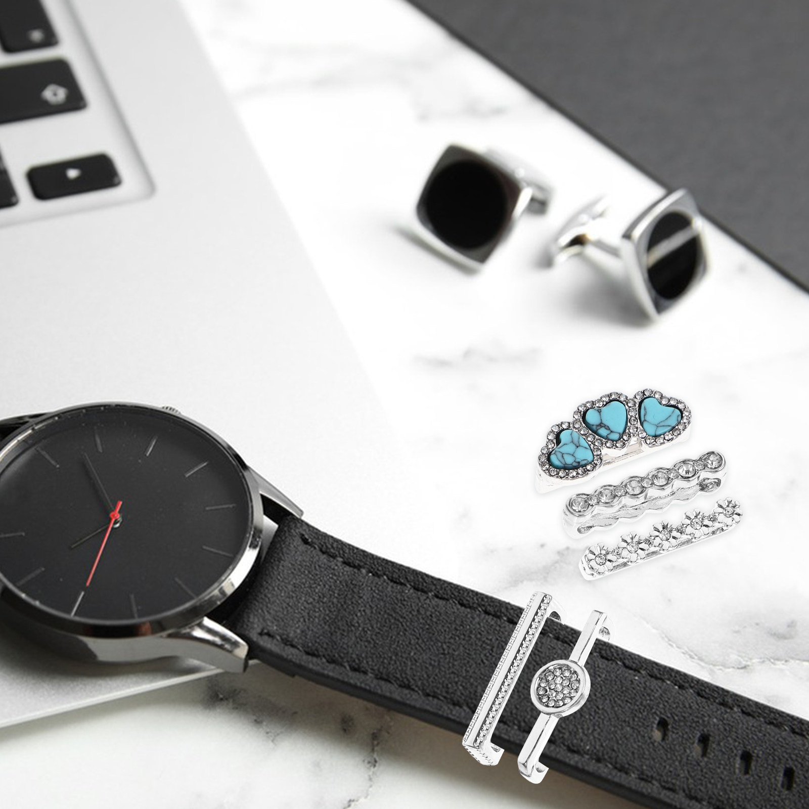 5個入りプレミアム合金製ウォッチバンドリングチャーム、色褪せ - Smartwatch Straps & Accessories のレビューと価格