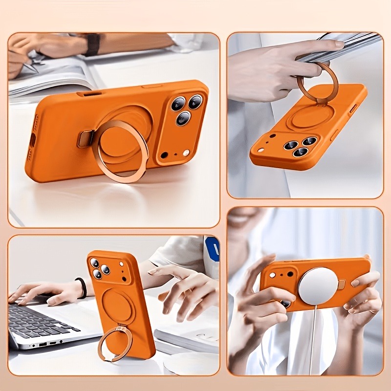 360度回転マグネット式スタンド付き液体シリコン製iPhon - Magnetic Charging Stand のレビューと価格