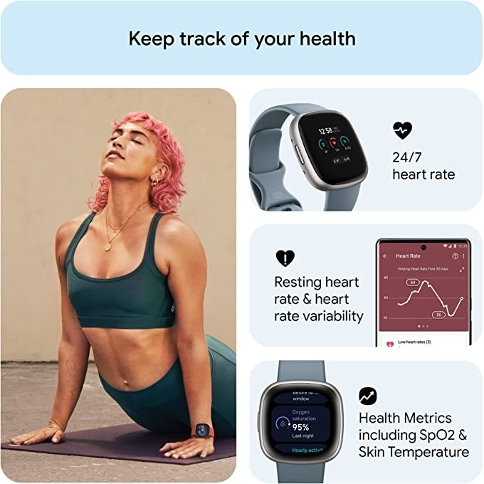 Fitbit Versa 4 スマートウォッチ 内蔵 GPS - Smartwatch Touch のレビューと価格