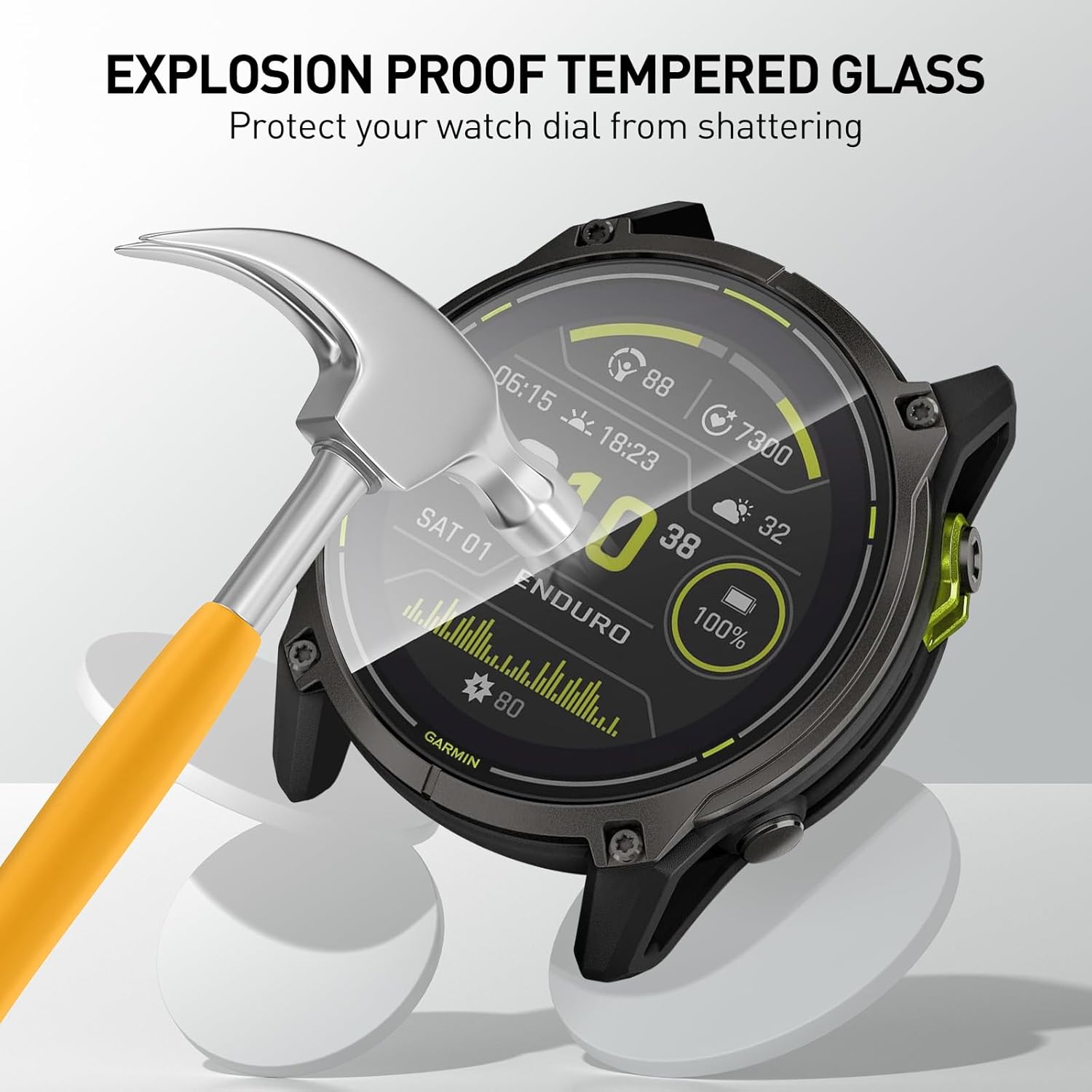 強化ガラスフィルムガーミンエンデューロ 3 スマートウォッチ - Watch Face Protector のレビューと価格