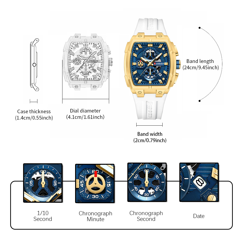CURREN 高級ヴィンテージ腕時計 メンズ スポーツ クロ - Accessories With Watch のレビューと価格