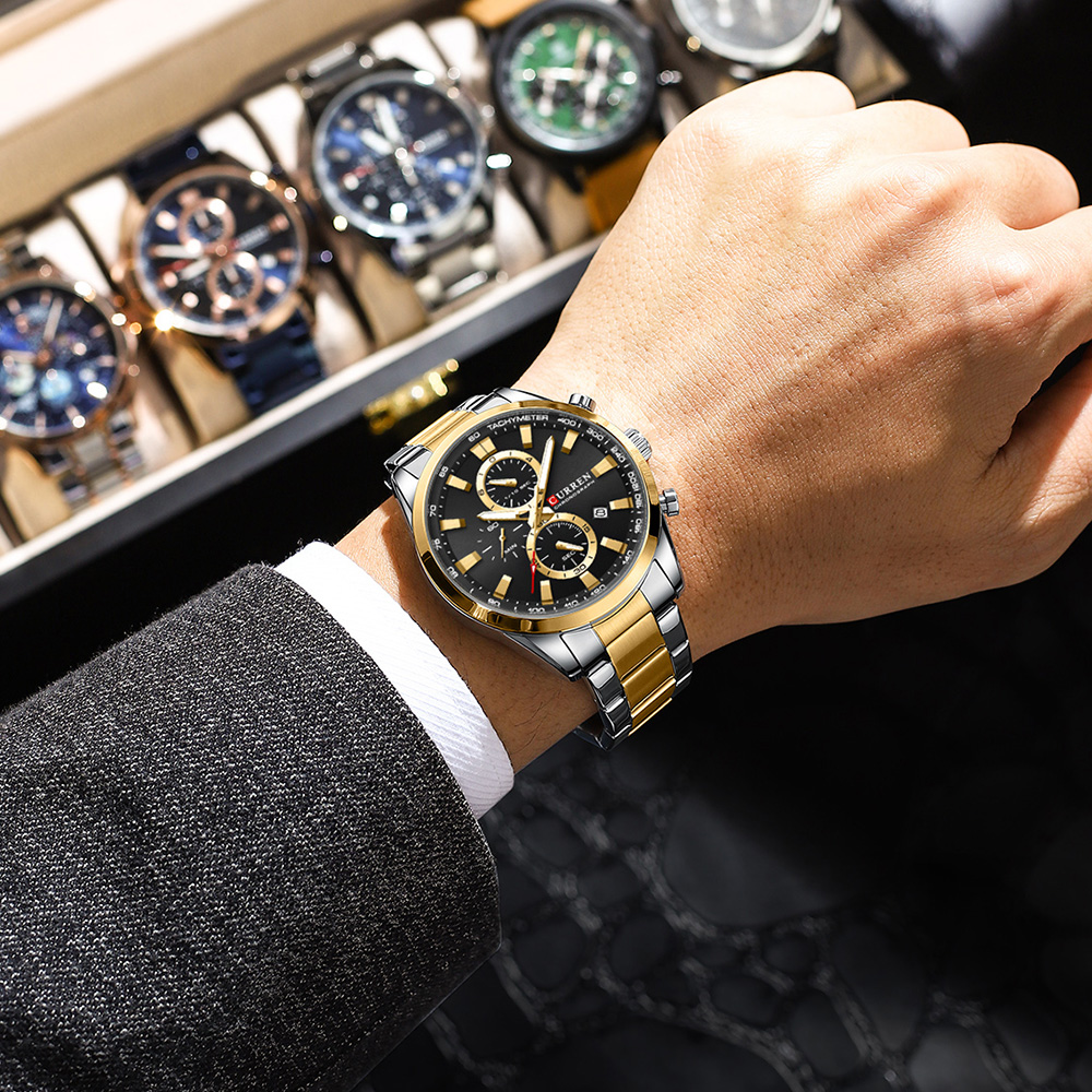 カレンカジュアルクォーツクロノスポーツ腕時計ブランド男性用ス - Accessories With Watch のレビューと価格