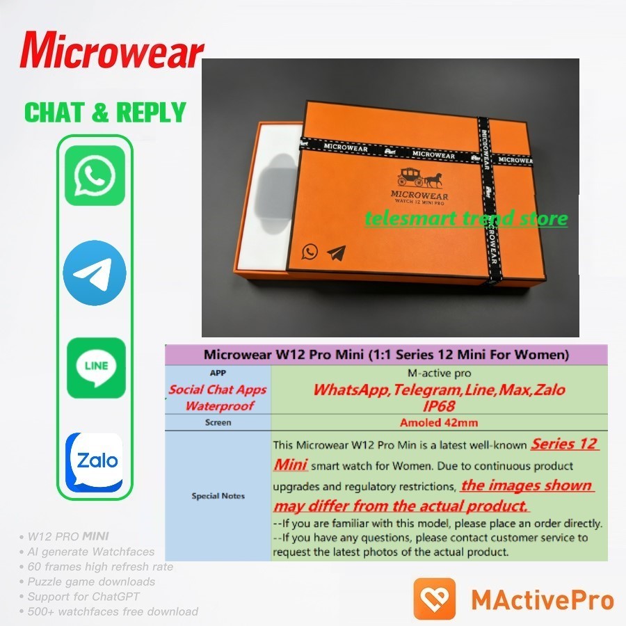 Microwear W12 Mini Pro スマートウォッ - Smartwatch M Active のレビューと価格