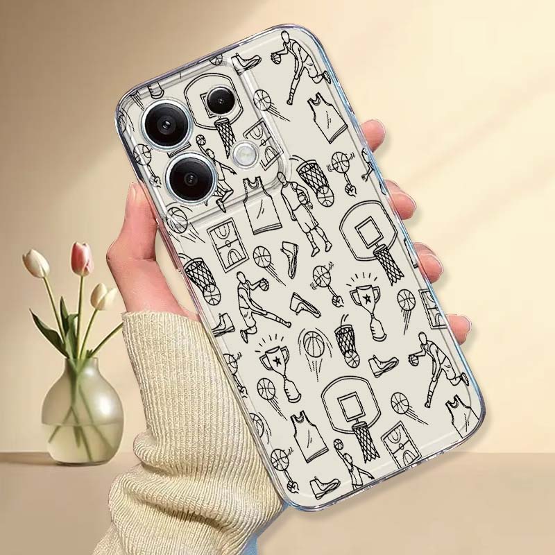 バスケットボール要素イラスト電話ケース Xiaomi Mi  - Xiaomi Poco X6 のレビューと価格