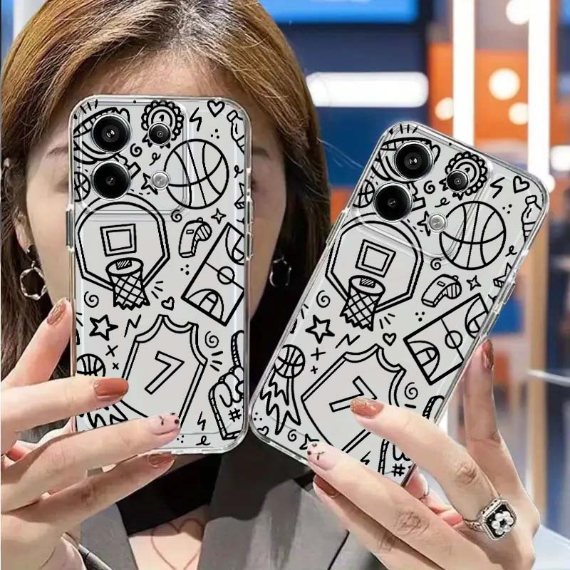 バスケットボール要素イラスト電話ケース Xiaomi Mi  - Xiaomi Poco X6 のレビューと価格