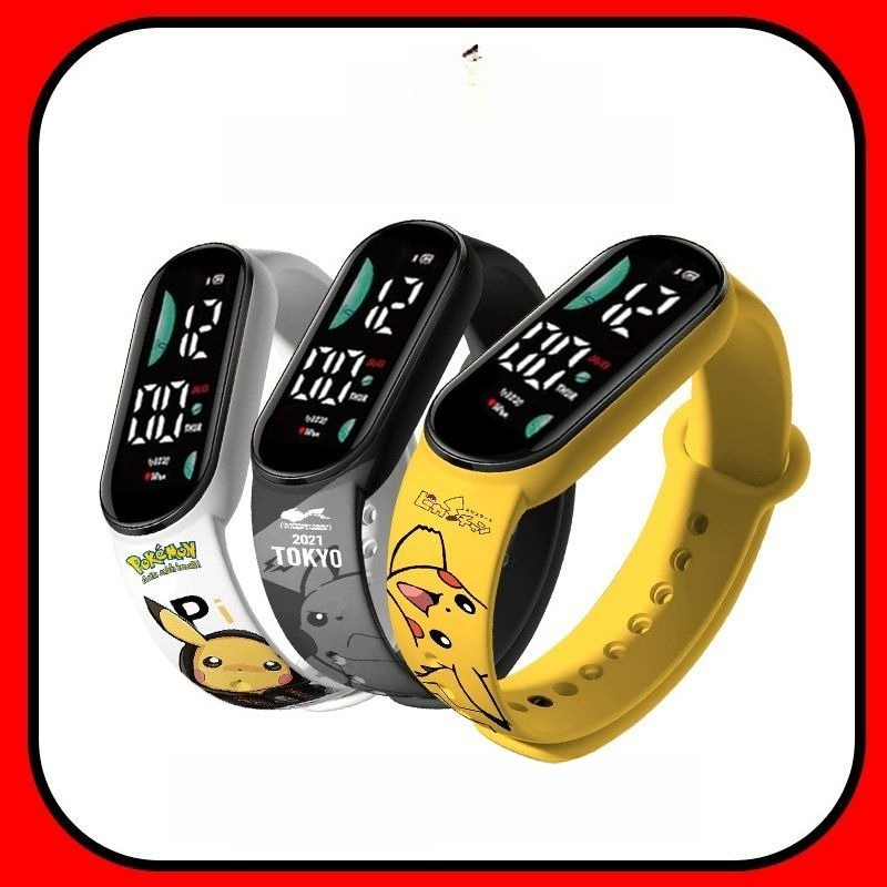 ポケモン漫画柄デジタル腕時計学生用発光防水スポーツウォッチ、 - Accessories With Watch のレビューと価格