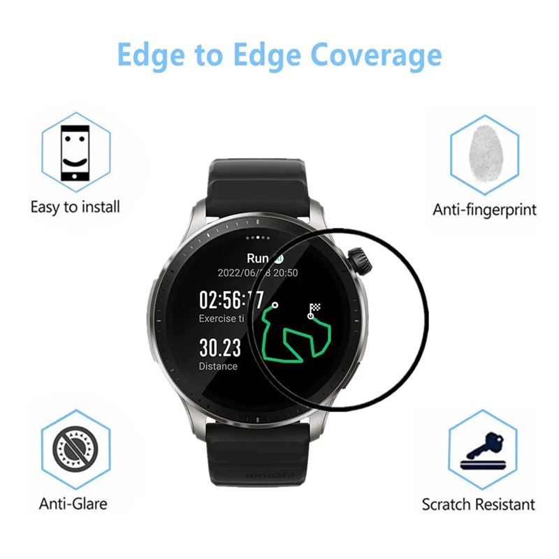 スマートウォッチ用HD曲面スクリーン保護フィルム,Amazf - Garmin Smartwatch Accessories のレビューと価格