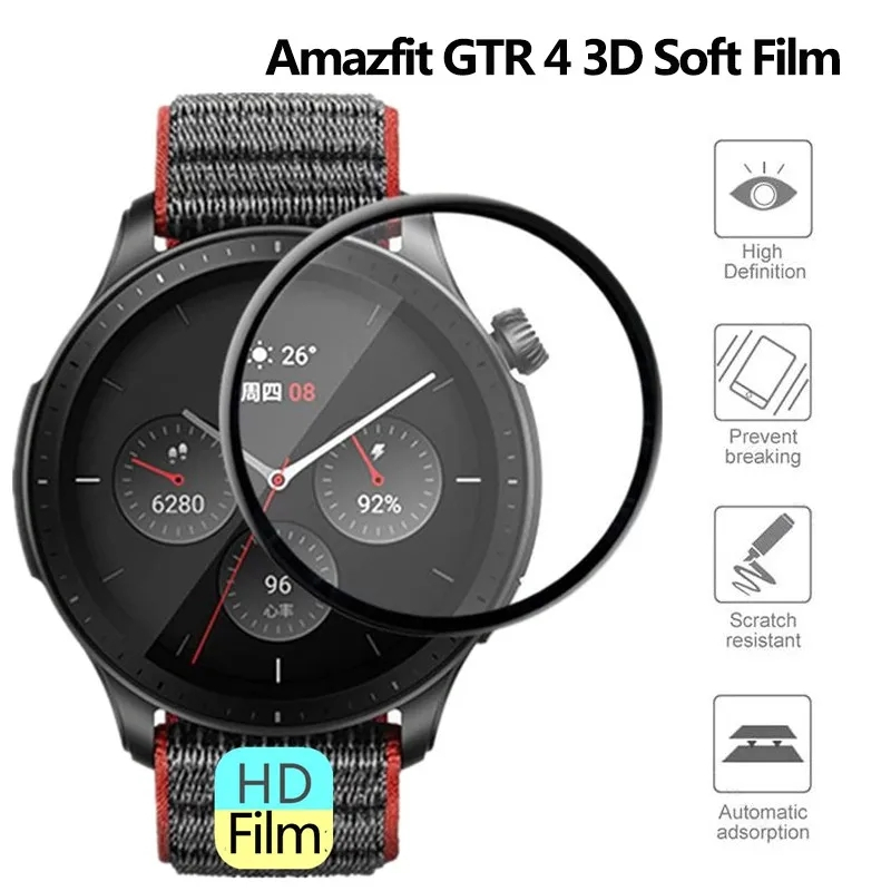 スマートウォッチ用HD曲面スクリーン保護フィルム,Amazf - Garmin Smartwatch Accessories のレビューと価格