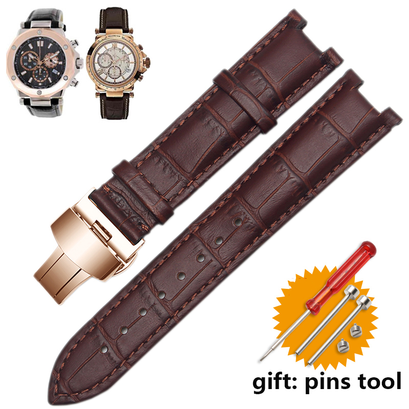 ノッチ付き本革時計ストラップ 20*11 ミリメートル 22 - Smartwatch Guess のレビューと価格